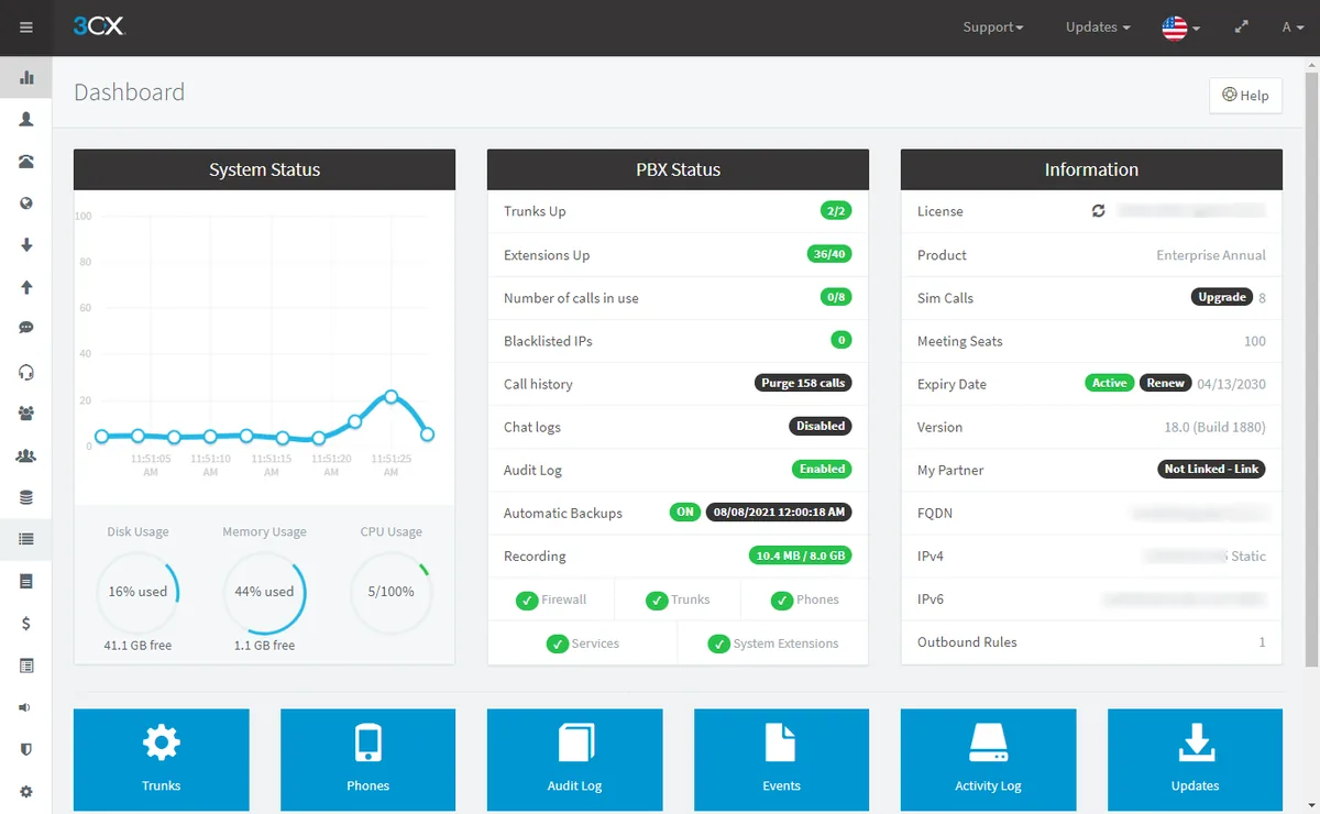 Management console — 3CX
